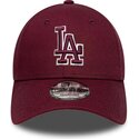 mutzen-gebogen-rot-verstellbares-band-9forty-team-outline-der-los-angeles-dodgers-mlb-von-new-era
