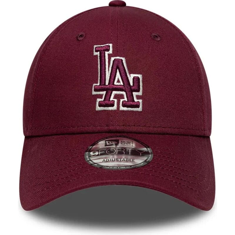 casquette-courbee-grenat-ajustable-avec-logo-grenat-9forty-team-outline-los-angeles-dodgers-mlb-new-era
