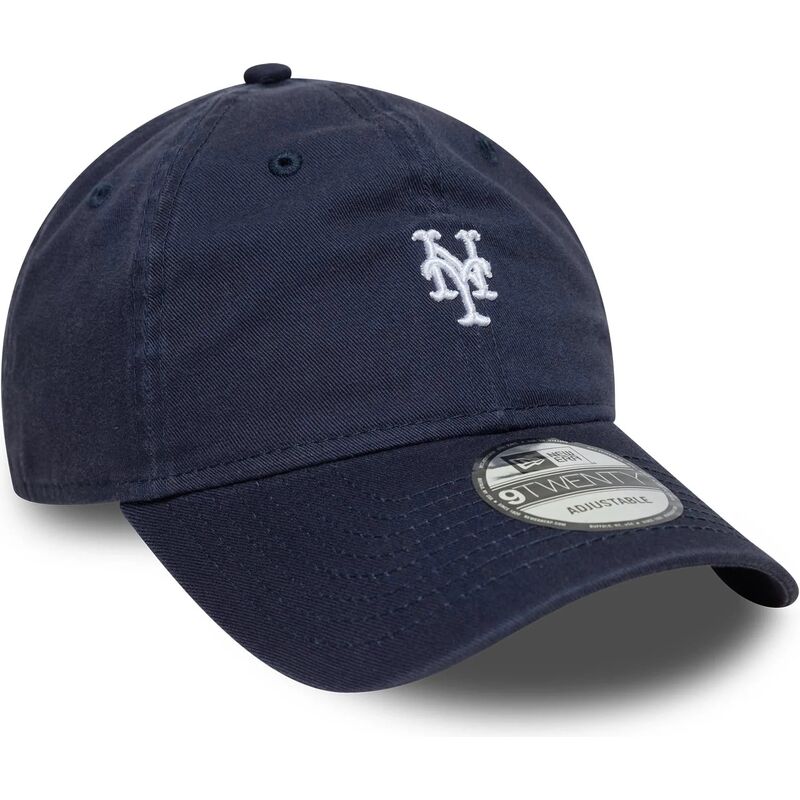 casquette-courbee-bleue-marine-ajustable-9twenty-washed-mini-logo-new-york-mets-mlb-new-era