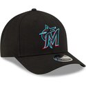 casquette-courbee-noire-snapback-9forty-m-crown-player-replica-miami-marlins-mlb-new-era