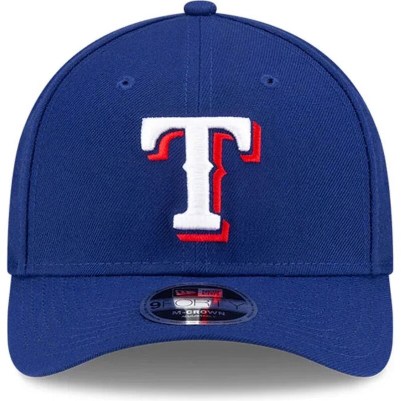 mutzen-gebogen-blau-snapback-9forty-m-crown-player-replica-der-texas-rangers-mlb-von-new-era