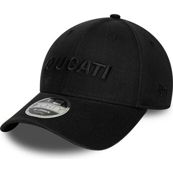 Casquette courbée noire snapback avec logo noir 9FORTY M-Crown Wordmark Ducati Motor MotoGP New Era