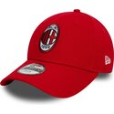 casquette-courbee-rouge-ajustable-pour-enfant-9forty-core-ac-milan-serie-a-new-era