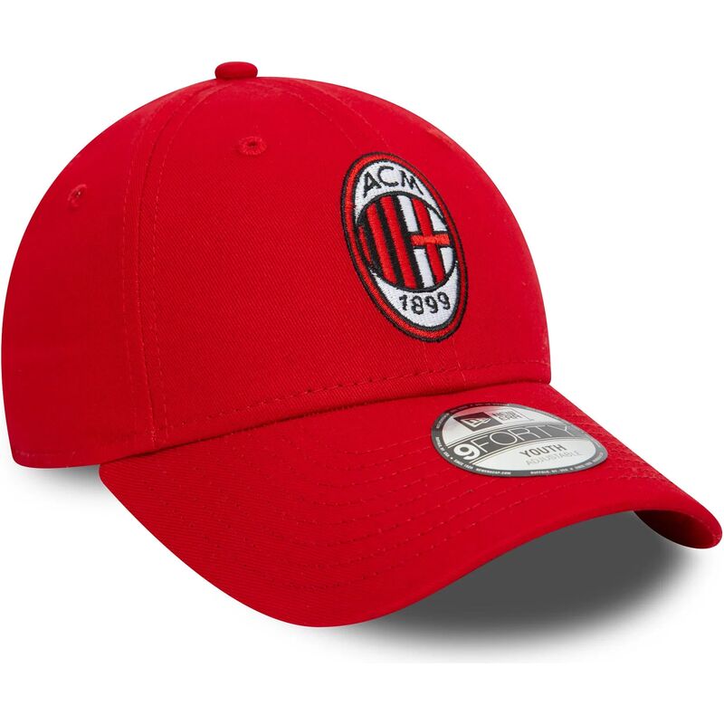 mutzen-gebogen-rot-verstellbares-band-fur-kinder-9forty-core-der-ac-milan-serie-a-von-new-era