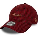 casquette-courbee-rouge-ajustable-9forty-houndstooth-ac-milan-serie-a-new-era