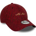 casquette-courbee-rouge-ajustable-9forty-houndstooth-ac-milan-serie-a-new-era
