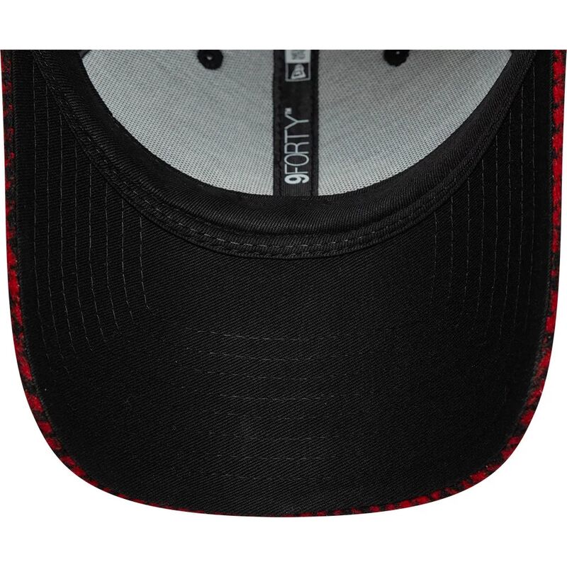 casquette-courbee-rouge-ajustable-9forty-houndstooth-ac-milan-serie-a-new-era