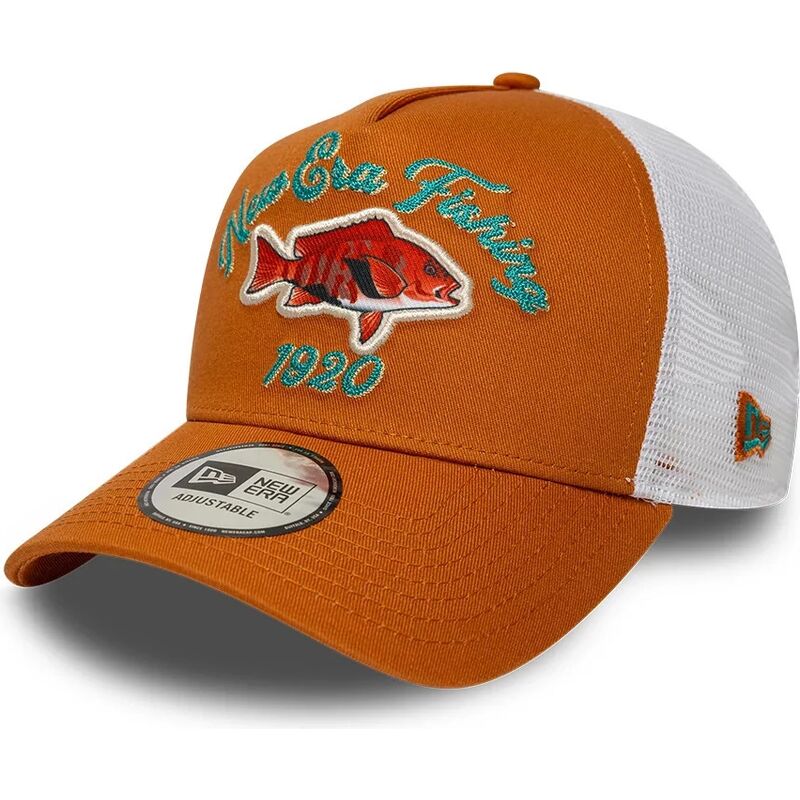 casquette-trucker-orange-et-blanche-a-frame-fishing-new-era casquette-trucker-orange-et-blanche-a-frame-fishing-new-era
