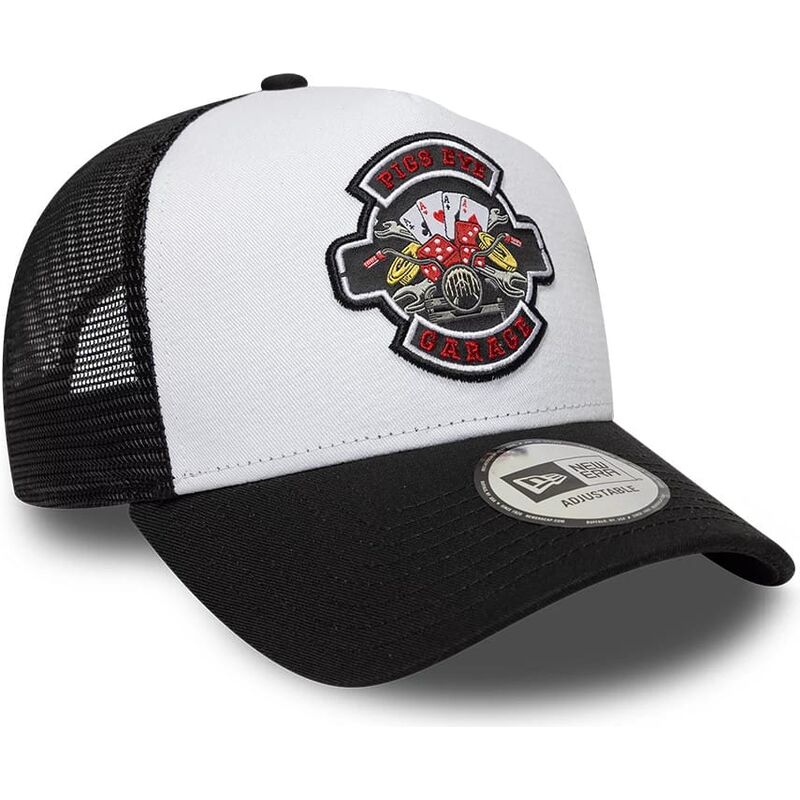 mutzen-gebogen-schwarz-snapback-a-frame-location-icon-der-pigs-eye-garage-von-new-era