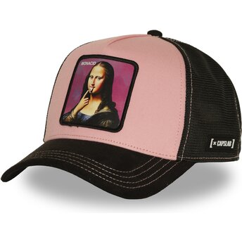 Casquette trucker rose et noire Mona Lisa Acid ART1 MONA Monacid Famous Capslab