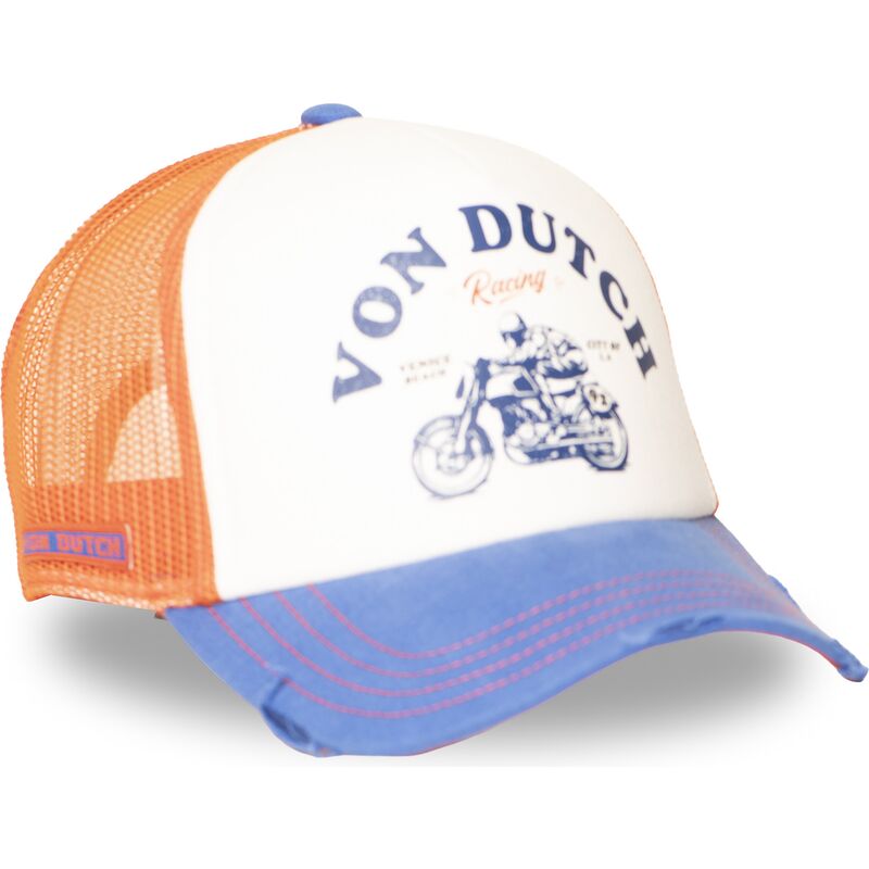 casquette-trucker-orange-et-bleue-crew34-von-dutch
