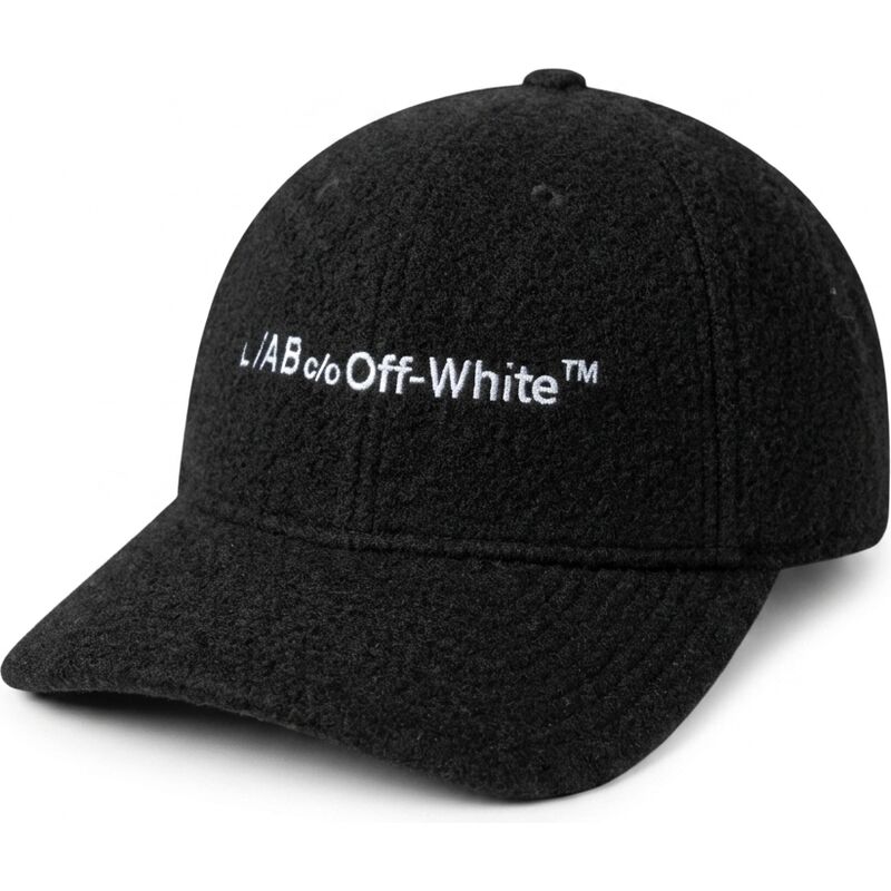 casquette-courbee-noire-ajustable-embroidered-sherpa-l-ab-c-o-off-white casquette-courbee-noire-ajustable-embroidered-sherpa-l-ab-c-o-off-white