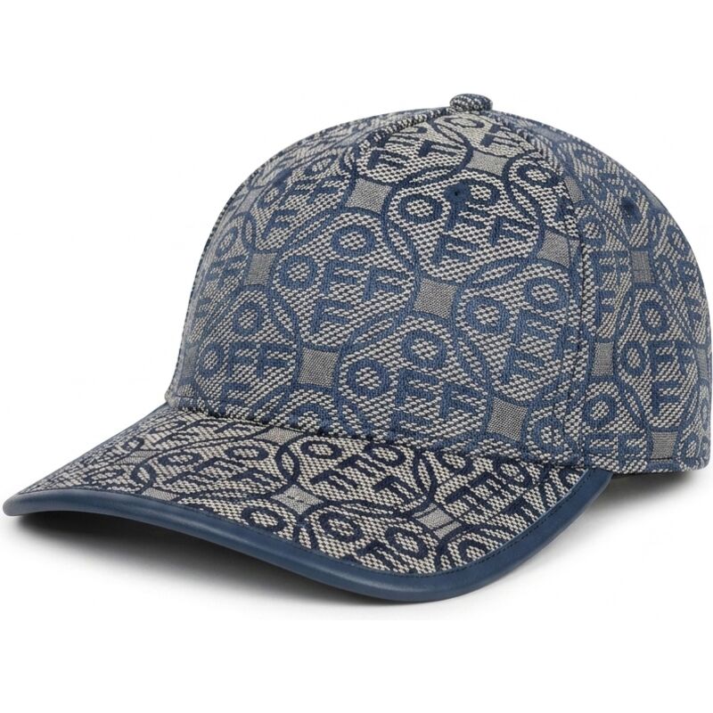 casquette-courbee-bleue-marine-ajustable-off-jacquard-canvas-l-ab-c-o-off-white casquette-courbee-bleue-marine-ajustable-off-jacquard-canvas-l-ab-c-o-off-white