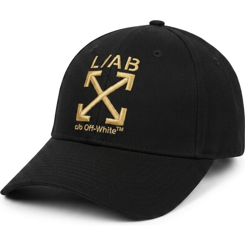 casquette-courbee-noire-ajustable-avec-logo-dore-clamp-arrows-twill-l-ab-c-o-off-white