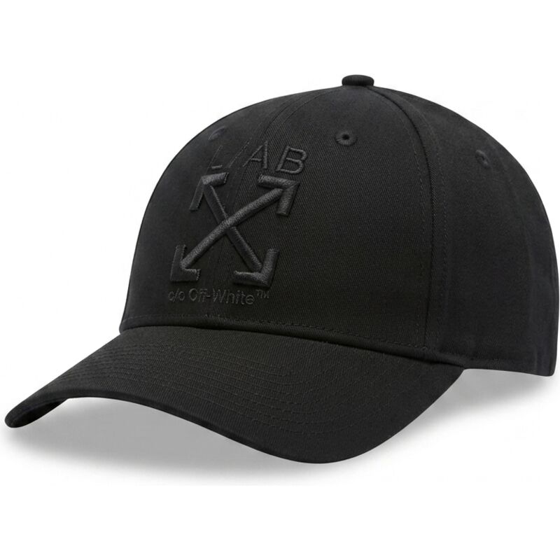 mutzen-gebogen-schwarz-verstellbares-band-clamp-arrows-twill-von-l-ab-c-o-off-white mutzen-gebogen-schwarz-verstellbares-band-clamp-arrows-twill-von-l-ab-c-o-off-white