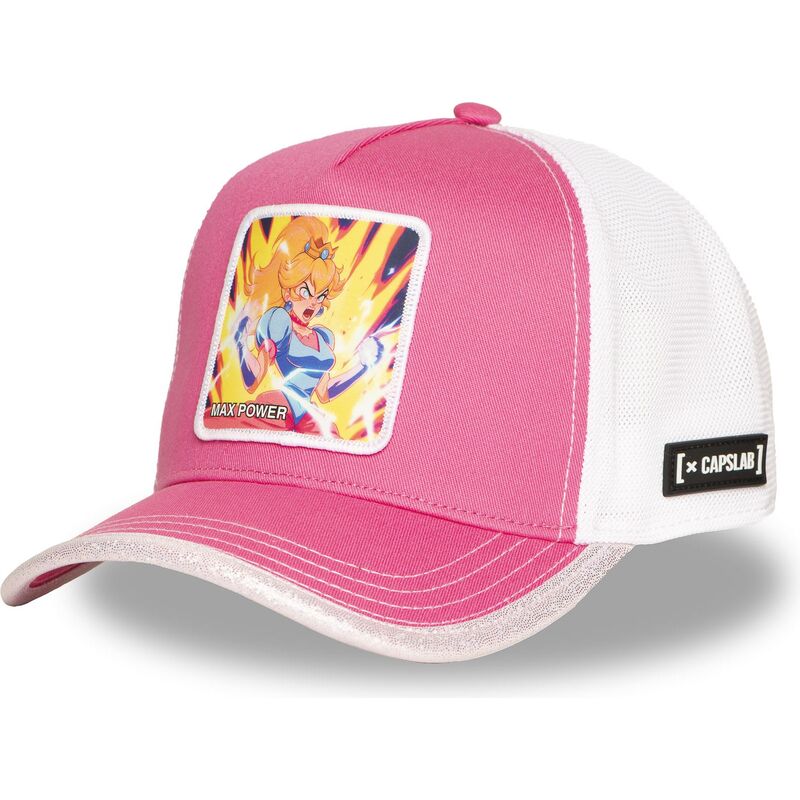 mutzen-gebogen-rosa-snapback-pri7-max-power-bros-prinzessin-peach-super-mario-bros-von-capslab