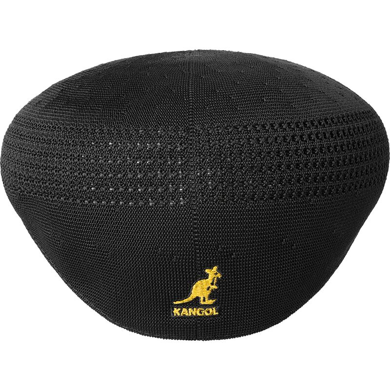 schwarze-baskenmutze-mit-goldenem-logo-tropic-504-ventair-black-gold-von-kangol schwarze-baskenmutze-mit-goldenem-logo-tropic-504-ventair-black-gold-von-kangol