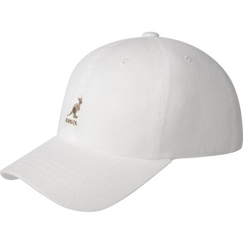 Casquett courbée blanc sangle ajustable Washed Baseball White de Kangol