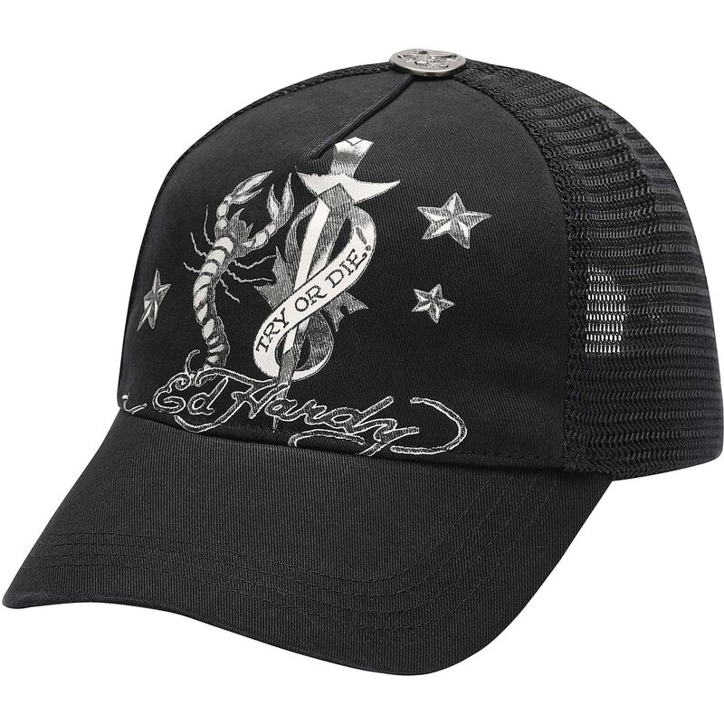 mutzen-gebogen-schwarz-snapback-dagger-scorpion-von-ed-hardy