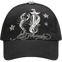 mutzen-gebogen-schwarz-snapback-dagger-scorpion-von-ed-hardy