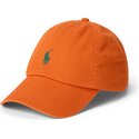 casquette-courbee-orange-fonce-ajustable-avec-logo-vert-cotton-chino-classic-sport-polo-ralph-lauren