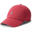 casquette-courbee-rouge-ajustable-avec-logo-grise-cotton-chino-classic-sport-polo-ralph-lauren