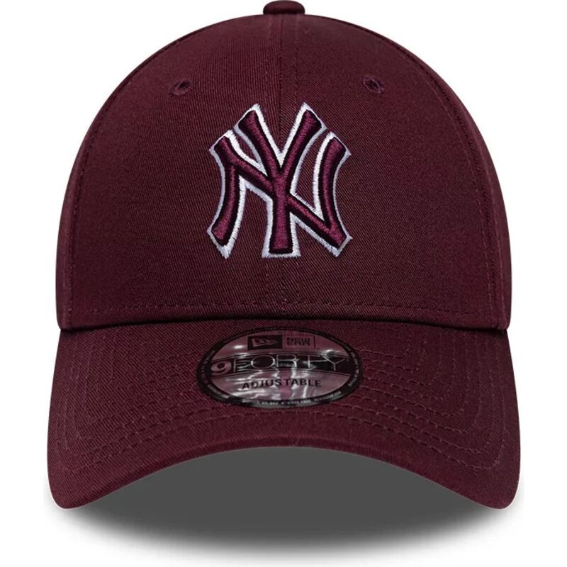 mutzen-gebogen-rot-verstellbares-band-9forty-team-outline-der-new-york-yankees-mlb-von-new-era