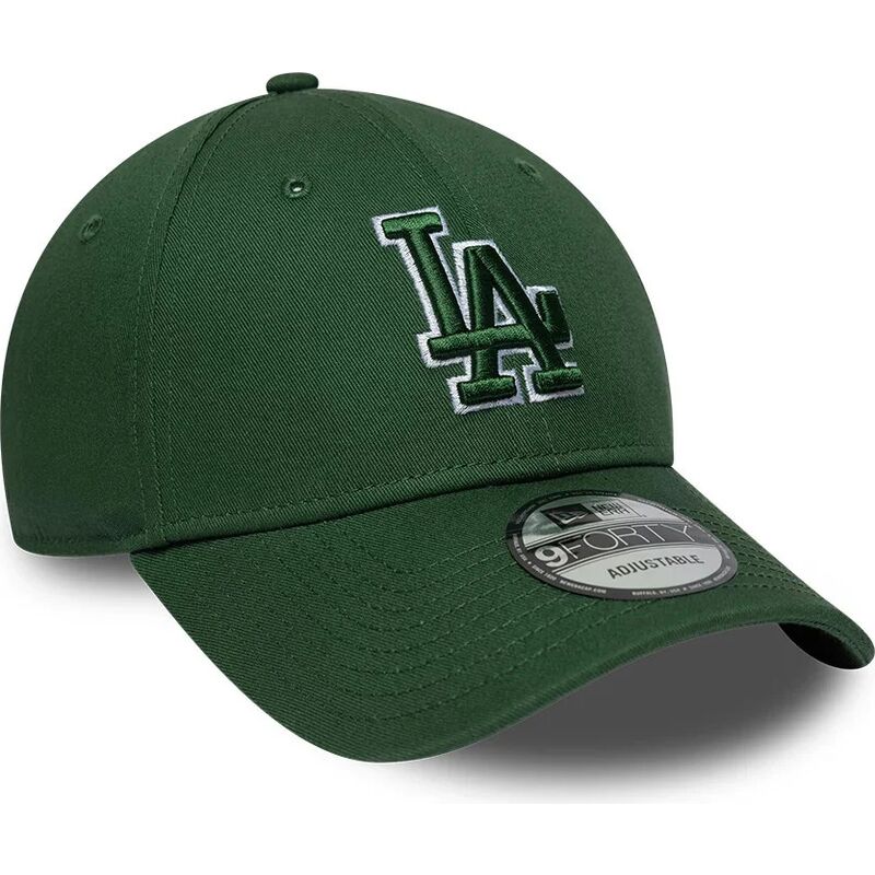 casquette-courbee-verte-ajustable-avec-logo-vert-9forty-team-outline-los-angeles-dodgers-mlb-new-era