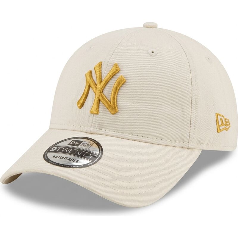mutzen-gebogen-beige-verstellbares-band-dorado-9twenty-league-essential-der-new-york-yankees-mlb-von-new-era