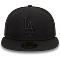 schwarze-enganliegende-flatcap-mit-schwarzem-logo-59fifty-league-essential-der-los-angeles-dodgers-mlb-von-new-era