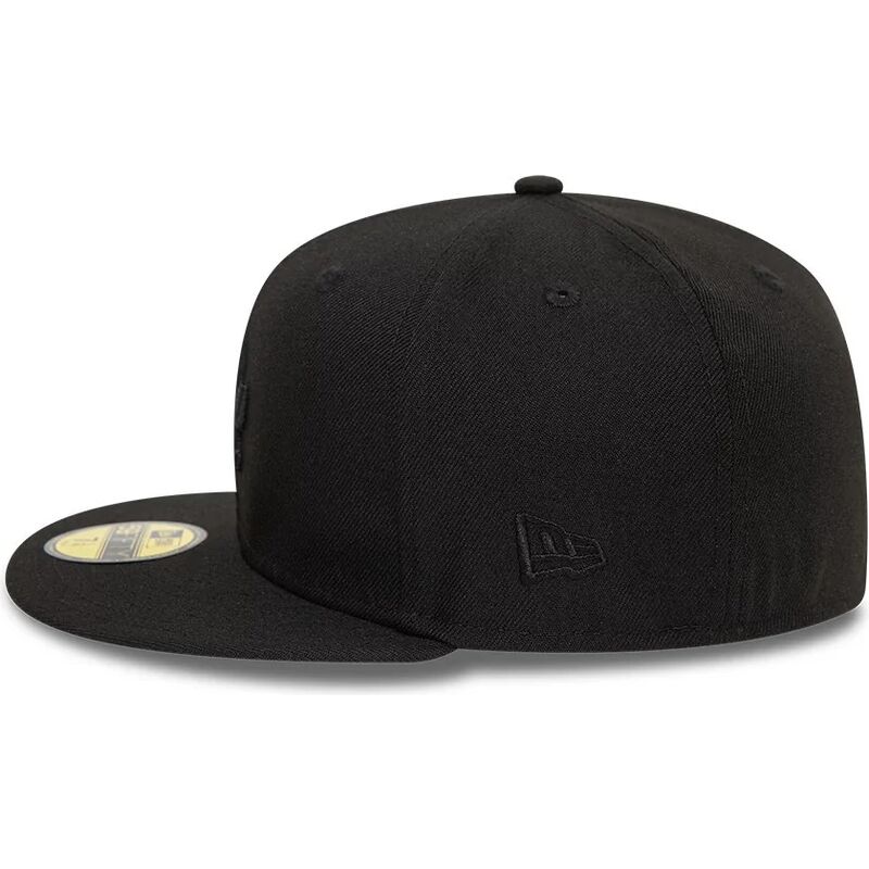 schwarze-enganliegende-flatcap-mit-schwarzem-logo-59fifty-league-essential-der-los-angeles-dodgers-mlb-von-new-era