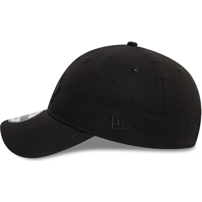casquette-courbee-noire-ajustable-avec-logo-noir-9twenty-league-essential-los-angeles-dodgers-mlb-new-era