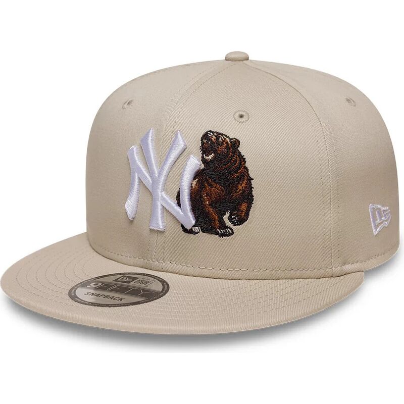 casquette-plate-beige-snapback-ours-9fifty-outdoor-icon-new-york-yankees-mlb-new-era