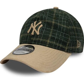 Mützen gebogen grün verstellbares band 9TWENTY Mix Check der New York Yankees MLB von New Era