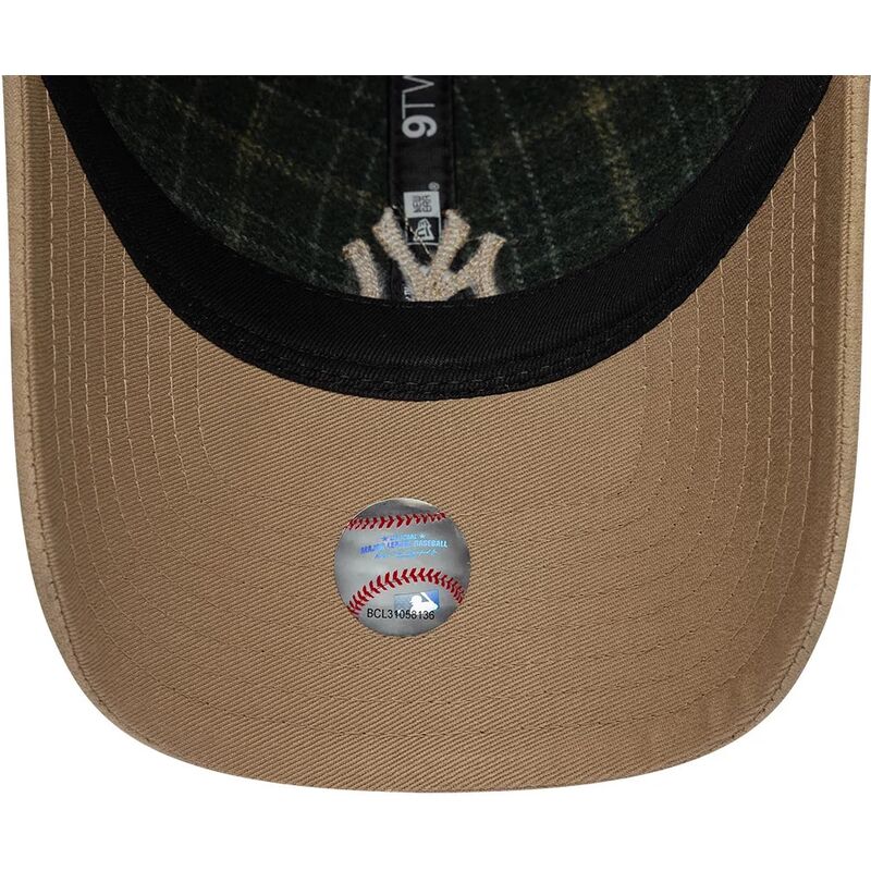 mutzen-gebogen-grun-verstellbares-band-9twenty-mix-check-der-new-york-yankees-mlb-von-new-era