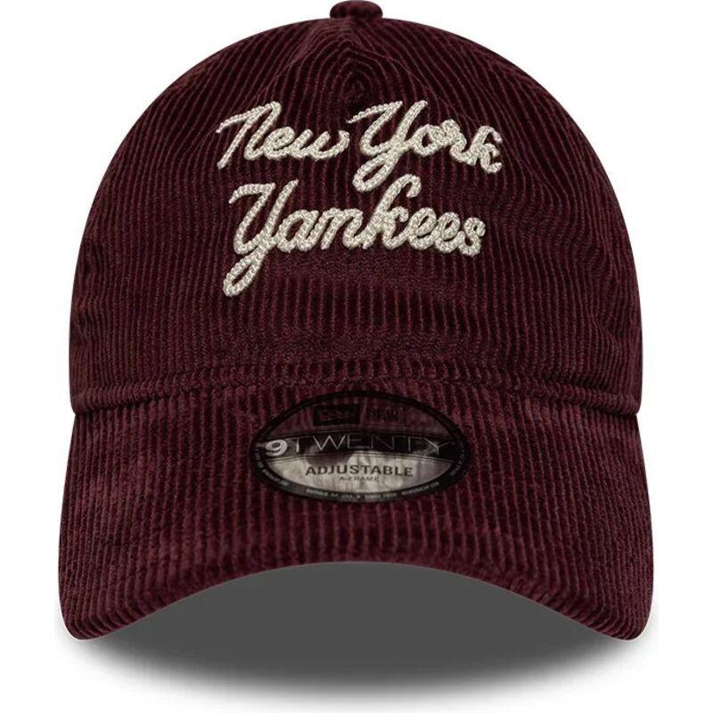 mutzen-gebogen-rot-verstellbares-band-9twenty-a-frame-cord-script-der-new-york-yankees-mlb-von-new-era