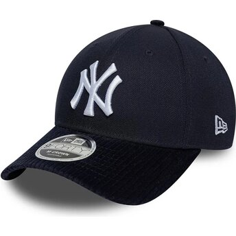 Mützen gebogen marineblau snapback 9FORTY M-Crown Cord Visor der New York Yankees MLB von New Era