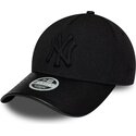 mutzen-gebogen-schwarz-verstellbares-band-9forty-m-crown-a-frame-fabric-mix-der-new-york-yankees-mlb-von-new-era