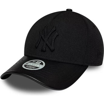 Casquette courbée noire ajustable pour femme avec logo noir 9FORTY M-Crown A Frame Fabric Mix New York Yankees MLB New Era