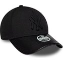 casquette-courbee-noire-ajustable-pour-femme-avec-logo-noir-9forty-m-crown-a-frame-fabric-mix-new-york-yankees-mlb-new-era