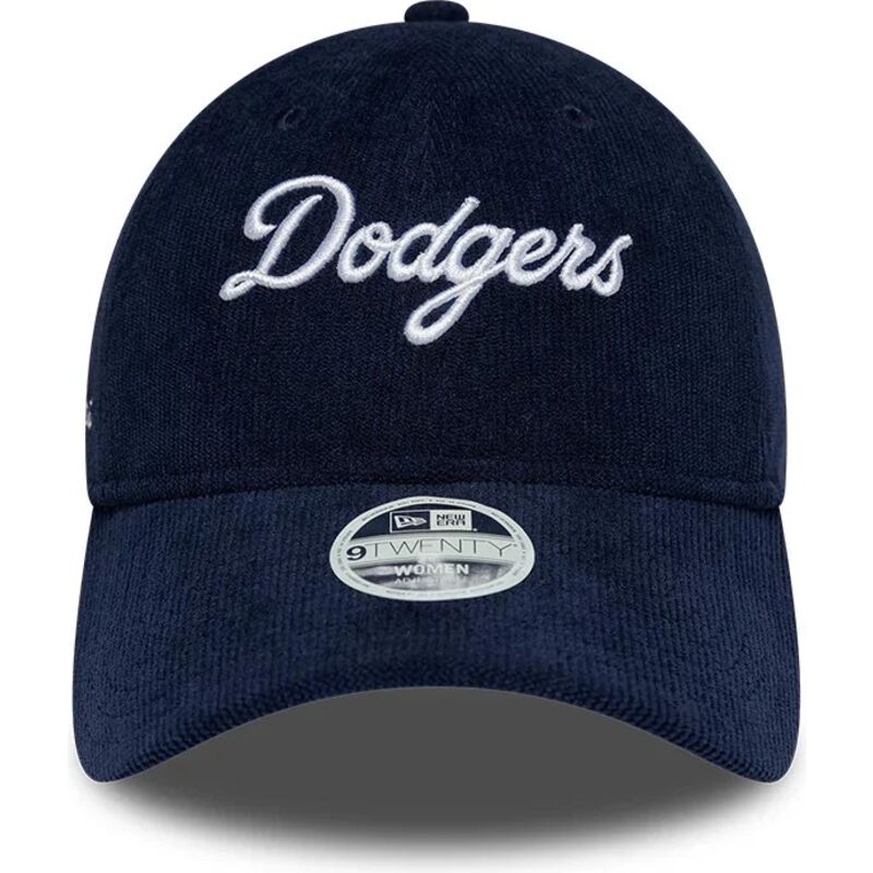 mutzen-gebogen-marineblau-verstellbares-band-9twenty-cord-script-der-los-angeles-dodgers-mlb-von-new-era