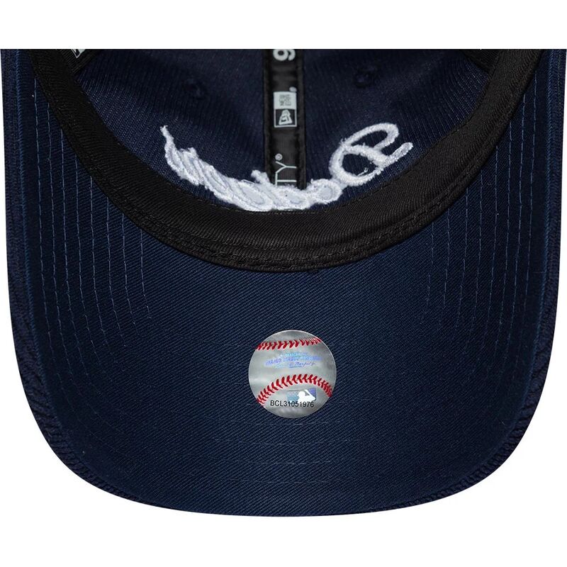 casquette-courbee-bleue-marine-ajustable-pour-femme-9twenty-cord-script-los-angeles-dodgers-mlb-new-era