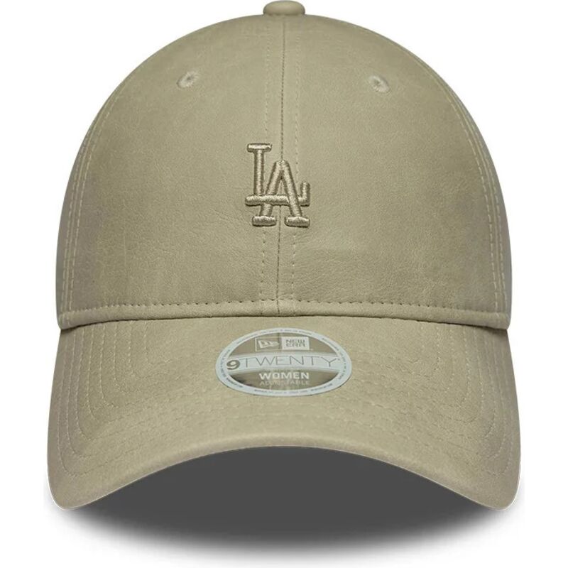 casquette-courbee-beige-ajustable-pour-femme-avec-logo-beige-9twenty-washed-pu-los-angeles-dodgers-mlb-new-era