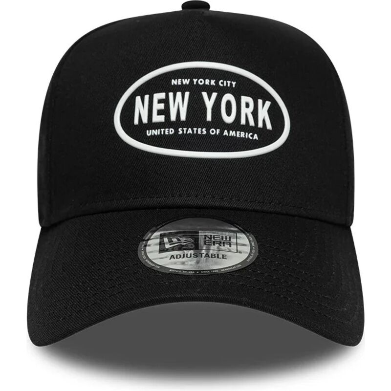 casquette-courbee-noire-snapback-e-frame-rubber-logo-new-york-new-era