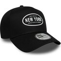 casquette-courbee-noire-snapback-e-frame-rubber-logo-new-york-new-era