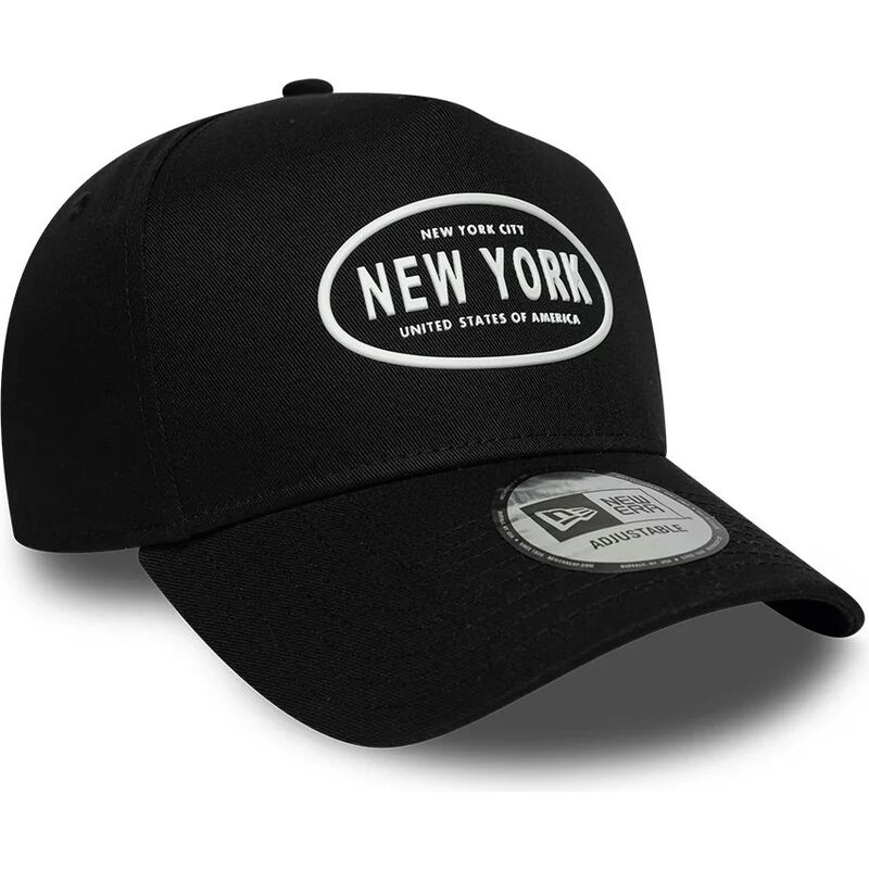 casquette-courbee-noire-snapback-e-frame-rubber-logo-new-york-new-era
