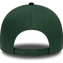mutzen-gebogen-grun-snapback-9forty-e-frame-suede-visor-der-new-york-yankees-mlb-von-new-era
