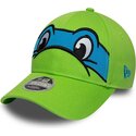 mutzen-gebogen-grun-snapback-fur-kinder-9forty-m-crown-face-der-leonardo-tortugas-ninja-von-new-era