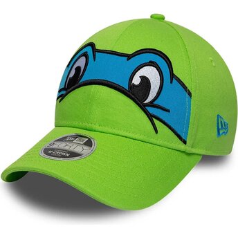 Mützen gebogen grün snapback für Kinder 9FORTY M-Crown Face der Leonardo Tortugas Ninja von New Era