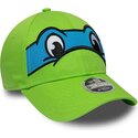 mutzen-gebogen-grun-snapback-fur-kinder-9forty-m-crown-face-der-leonardo-tortugas-ninja-von-new-era